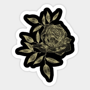 Gold Rose Sticker